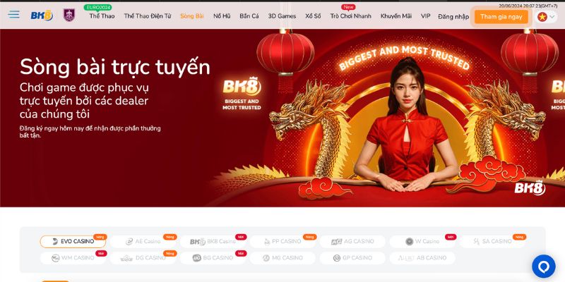 Casino đẳng cấp tại Bk8
